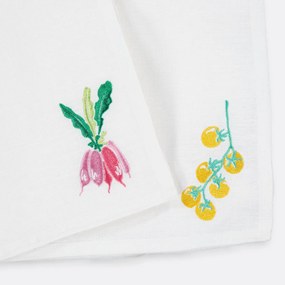 Σετ 2 πετσέτες φαγητού από κεντημένο λινό, Faustine