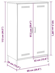 Ντουλάπι Μουσταρδί 68x39x113 εκ. από Ατσάλι - Κίτρινο