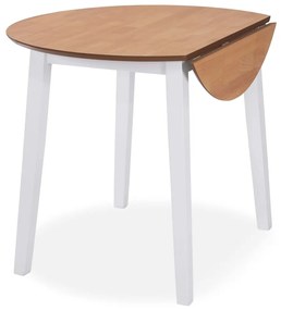 vidaXL Σετ Τραπεζαρίας 3 τεμ. Λευκό από MDF και Ξύλο Καουτσουκόδεντρου