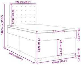 Κρεβάτι Boxspring με Στρώμα Καπουτσίνο 120x200εκ.από Συνθ.Δέρμα - Καφέ