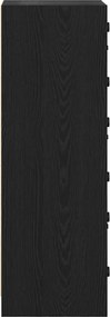 vidaXL Highboard Μαύρη Οξυά 35 x 37 x 109 εκ Επεξεργασμένο ξύλο