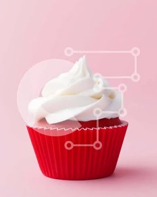 Intra Συλλεκτικό Ξύλινο Παζλ Plywood  4mm - Cupcake Red Velvet με Λευκό Frosting Σε Ξύλινο Κουτί - Διαστάσεις: 10x10 cm – 25 κομμάτια