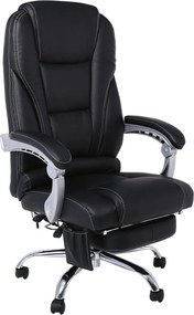 BF8550 Massage Relax Πολυθρόνα Γραφείου Διευθυντή, Βάση Χρώμιο με Υποπόδιο, Pu  Μαύρο   1τμχ