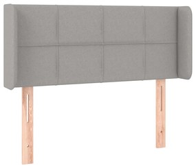 vidaXL Κεφαλάρι Κρεβατιού LED Ανοιχτό Γκρι 103x16x78/88 εκ. Υφασμάτινο