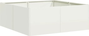 vidaXL Ζαρντινιέρα Λευκή 80x80x30 εκ. από Χάλυβα