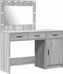 vidaXL Τραπέζι περιποίησης με συρτάρι 2 pcs Γκρι Επεξεργασμένο ξύλο