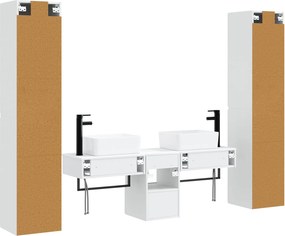 vidaXL Σετ Επίπλων Μπάνιου 5 τμχ. Λευκό 33 x 34,5 x 160 εκ