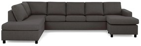 Γωνιακός Καναπές Scandinavian Choice C157, Μαύρο, Γκρι, 344x199x80cm, Πόδια: Πλαστική ύλη | Epipla1.gr