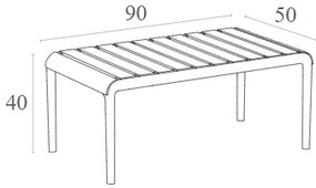 PARIS MARSALA ΤΡΑΠΕΖΙ 90X50X40εκ. ΠΟΛ/ΝΙΟΥ