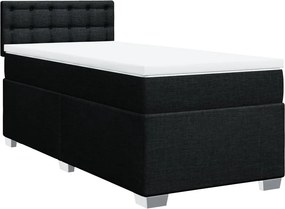 vidaXL Κρεβάτι Boxspring με Στρώμα Μαύρο 80 x 200 εκ. Υφασμάτινο