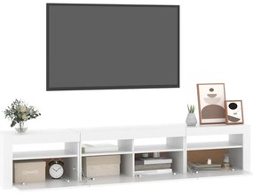 vidaXL Έπιπλο Τηλεόρασης με LED Λευκό 210x35x40 εκ.
