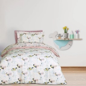 Σεντόνια Παιδικά 4915 (Σετ 3τμχ) Light Blue-Pink-Mint Das Home Single 170x240cm 100% Cotton