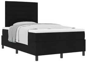 vidaXL Κρεβάτι με Στρώμα Μαύρο 120x200 εκ. Ύφασμα