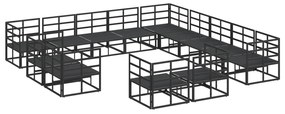 vidaXL Σετ Καναπέ Κήπου 13 pcs Μαύρο 353 x 353 x 71 εκ. Αλουμίνιο