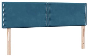vidaXL Box Spring κρεβάτι με στρώμα σκούρο μπλε 140x220 cm Βελούδινο
