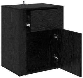 vidaXL Κομοδίνο Μαύρη Οξυά 35 x 50 x 60 εκ Επεξεργασμένο ξύλο