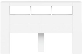 vidaXL Κεφαλάρι Κρεβατιού με LED Λευκό 160x18,5x103,5 εκ Επεξεργ. Ξύλο