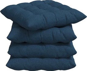 vidaXL Μαξιλάρια καθισμάτων 4 pcs Μπλε 40 x 40 x 6 cm ύφασμα