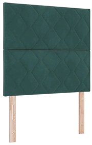 vidaXL Κρεβάτι με ελατήρια Σκούρο πράσινο 120 x 200 cm Βελούδο