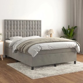 ΚΡΕΒΑΤΙ BOXSPRING ΜΕ ΣΤΡΩΜΑ ΑΝΟΙΧΤΟ ΓΚΡΙ 140X200 ΕΚ. ΒΕΛΟΥΔΙΝΟ 3143265