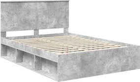 vidaXL Σκελετός Κρεβατιού Γκρι τσιμέντου 140 x 200 cm