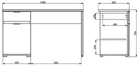 Γραφείο Jan Sonoma - Λευκό 130x50x75,5 εκ.