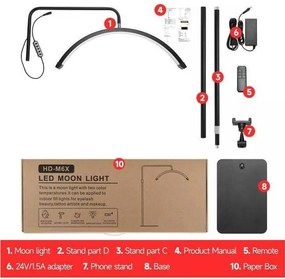 Επαγγελματική λάμπα Half Moon 3200K- 5600K HD-M6X 36W - LED Moon Light
