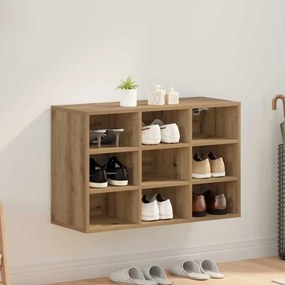 vidaXL Ντουλάπα Παπουτσιών με ράφι artisan δρυς 77.5 x 30 x 51 εκ.