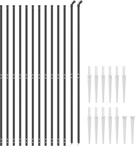 vidaXL Συρματόπλεγμα Περίφραξης Ανθρακί 2 x 25 μ. με Καρφωτές Βάσεις