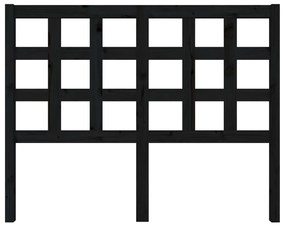 vidaXL Κεφαλάρι Κρεβατιού Μαύρο 125,5 x 4 x 100 εκ. Μασίφ Ξύλο Πεύκου