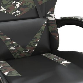 Καρέκλα Gaming Μασάζ Υποπόδιο Μαύρη Παραλλαγή Συνθετικό Δέρμα - Πράσινο