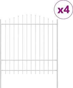 vidaXL Φράχτης Κήπου 4 pcs Λευκό 170 x 215 cm