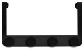 Κρεμάστρα Πόρτας 4 Θέσεων 05223.001 20cm Matte Black Metal, Plastic