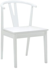 vidaXL Καρέκλα τραπεζαρίας 2 pcs Λευκό και Λευκό Στερεό Ξύλο Ραβέντι