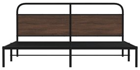 vidaXL Σκελετός Κρεβ. Χωρίς Στρώμα Καφέ Δρυς 183x213 εκ. Μεταλλικό