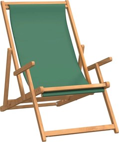 vidaXL Πτυσσόμενη καρέκλα από μασίφ ξύλο teak πράσινο