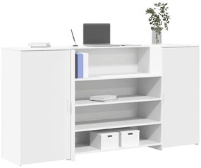 vidaXL Γραφείο Υποδοχής Λευκό 200x50x103,5 εκ. από Τεχνητό Ξύλο