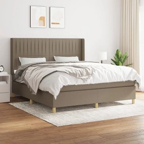 vidaXL Κρεβάτι Boxspring με Στρώμα Taupe 180x200 εκ. Υφασμάτινο