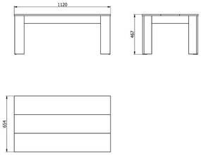 Τραπεζάκι Σαλονιού Marengo Sonoma - Latte - Λευκό 112x65x46 εκ.