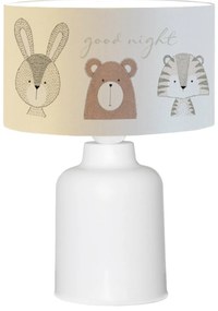 ΠΑΙΔΙΚΟ ΦΩΤΙΣΤΙΚΟ ΕΠΙΤΡΑΠΕΖΙΟ ΥΦΑΣΜΑΤΙΝΟ BALOO HM7577.02 ΛΕΥΚΟ ΣΧΕΔΙΟ CUTE ANIMALS Φ24x32Y