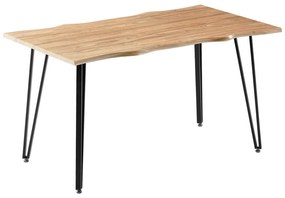 Τραπέζι Izzac pakoworld επιφάνεια MDF sonoma-πόδι μαύρο μέταλλο 140x80x76εκ