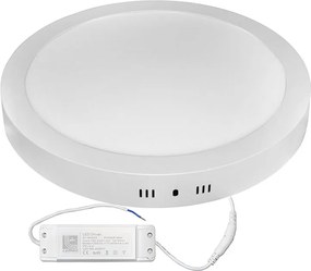 Led panel επίτοιχο λευκό στρογγυλό 30W 240V 3000K θερμό λευκό φως 2700lm με τροφοδοτικό