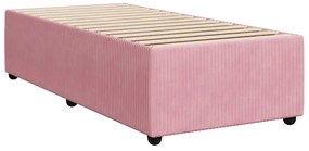 vidaXL Κρεβάτι Boxspring με Στρώμα Ροζ 90x200 εκ. Βελούδινο