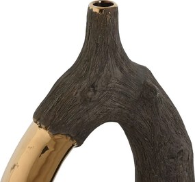 Βάζο Home ESPRIT Καφέ Χρυσό Πήλινα Σύγχρονη 20 x 8 x 31 cm