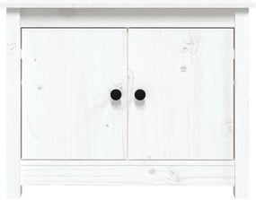 vidaXL Τραπεζάκι Σαλονιού Λευκό 71x49x55 εκ. από Μασίφ Ξύλο Πεύκου