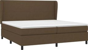 vidaXL Κρεβάτι Boxspring με Στρώμα Σκούρο Καφέ 200x200 εκ. Υφασμάτινο