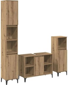 vidaXL Σετ Επίπλων Μπάνιου 3 τεμ. Artisan Oak Επεξεργασμένο ξύλο