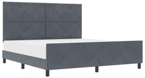 vidaXL Κρεβάτι  Σκούρο Γκρι 180x200 εκ. Βελούδο