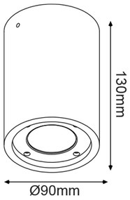 ΣΤΡΟΓΓΥΛΟ ΦΩΤΙΣΤΙΚΟ ΟΡΟΦΗΣ IP65 GU10 ΜΑΥΡΟ ΤΣΙΜΕΝΤΟ - MK163130RB