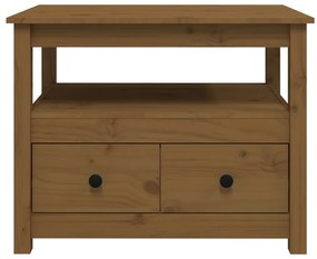 vidaXL Τραπεζάκι Σαλονιού Καφέ Μελί 71 x 49 x 55 εκ. Μασίφ Ξύλο Πεύκου